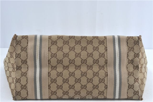Authentic GUCCI Jolie Shoulder Tote Bag GG Canvas Enamel 211970 Brown J2231