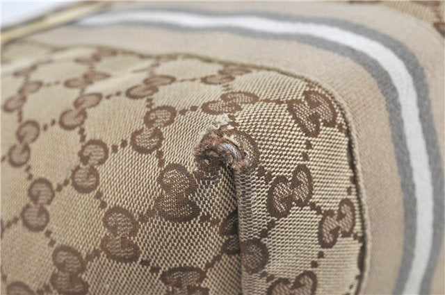 Authentic GUCCI Jolie Shoulder Tote Bag GG Canvas Enamel 211970 Brown J2231