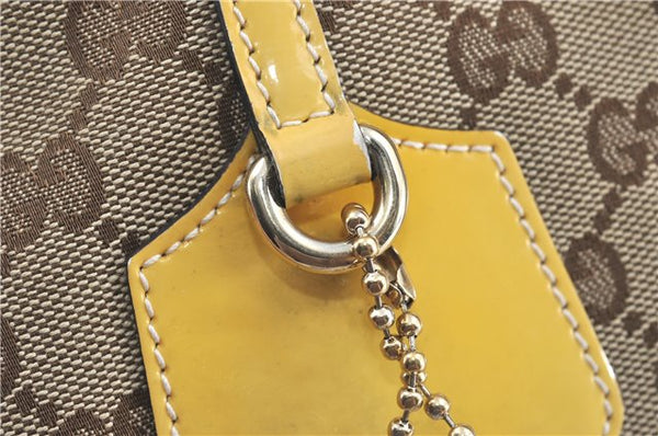 Authentic GUCCI Jolie Shoulder Tote Bag GG Canvas Enamel 211970 Brown J2231