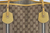 Authentic GUCCI Jolie Shoulder Tote Bag GG Canvas Enamel 211970 Brown J2231