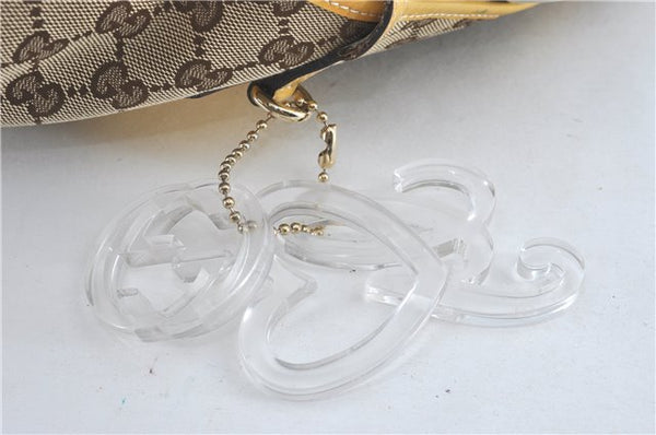 Authentic GUCCI Jolie Shoulder Tote Bag GG Canvas Enamel 211970 Brown J2231