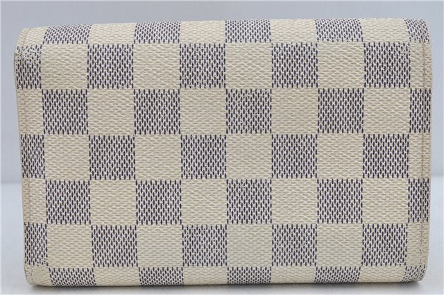 Authentic Louis Vuitton Damier Azur Portefeuille Alexandra N63068 Wallet J2235