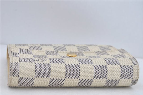 Authentic Louis Vuitton Damier Azur Portefeuille Alexandra N63068 Wallet J2235