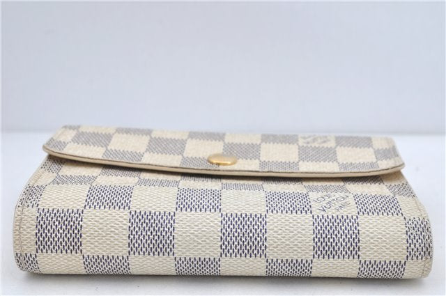 Authentic Louis Vuitton Damier Azur Portefeuille Alexandra N63068 Wallet J2235