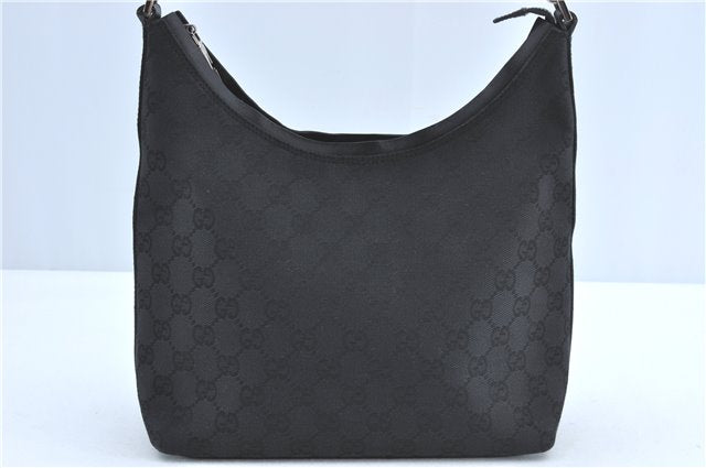 Authentic GUCCI Shoulder Hand Bag GG Canvas Leather 0000602 Black J2237