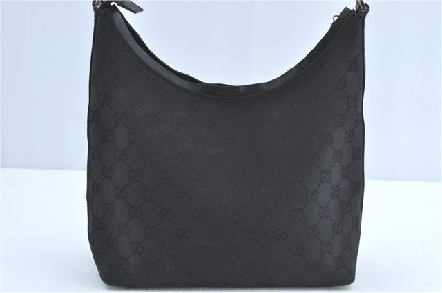 Authentic GUCCI Shoulder Hand Bag GG Canvas Leather 0000602 Black J2237
