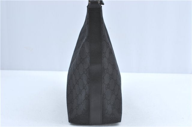 Authentic GUCCI Shoulder Hand Bag GG Canvas Leather 0000602 Black J2237
