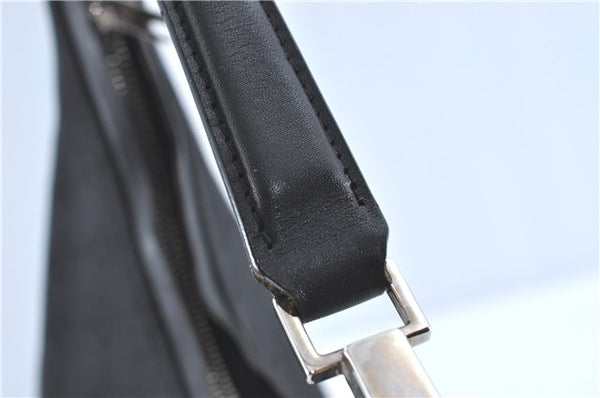 Authentic GUCCI Shoulder Hand Bag GG Canvas Leather 0000602 Black J2237