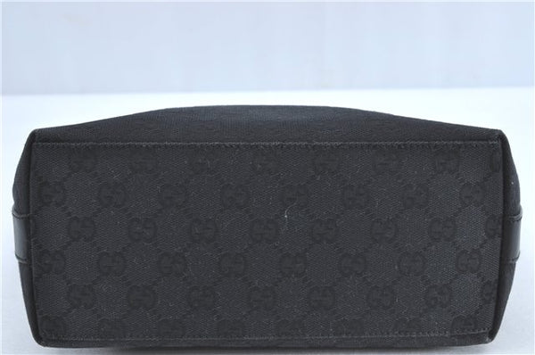 Authentic GUCCI Shoulder Hand Bag GG Canvas Leather 0000602 Black J2237