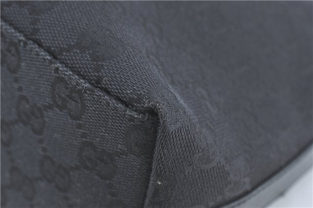 Authentic GUCCI Shoulder Hand Bag GG Canvas Leather 0000602 Black J2237