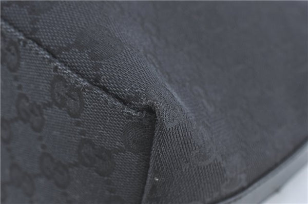 Authentic GUCCI Shoulder Hand Bag GG Canvas Leather 0000602 Black J2237