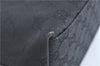 Authentic GUCCI Shoulder Hand Bag GG Canvas Leather 0000602 Black J2237