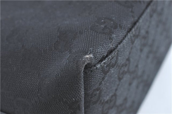 Authentic GUCCI Shoulder Hand Bag GG Canvas Leather 0000602 Black J2237