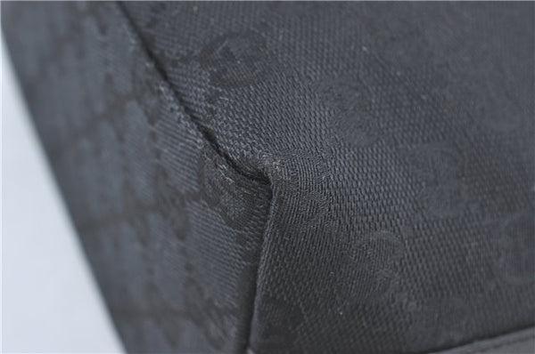 Authentic GUCCI Shoulder Hand Bag GG Canvas Leather 0000602 Black J2237