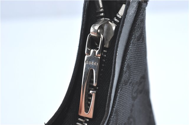 Authentic GUCCI Shoulder Hand Bag GG Canvas Leather 0000602 Black J2237