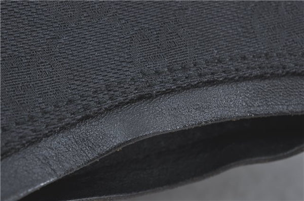 Authentic GUCCI Shoulder Hand Bag GG Canvas Leather 0000602 Black J2237