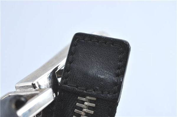 Authentic GUCCI Shoulder Hand Bag GG Canvas Leather 0000602 Black J2237