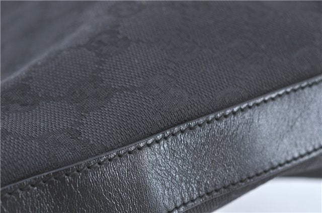 Authentic GUCCI Shoulder Hand Bag GG Canvas Leather 0000602 Black J2237