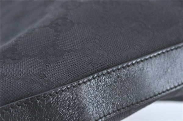 Authentic GUCCI Shoulder Hand Bag GG Canvas Leather 0000602 Black J2237