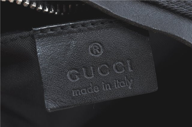 Authentic GUCCI Shoulder Hand Bag GG Canvas Leather 0000602 Black J2237