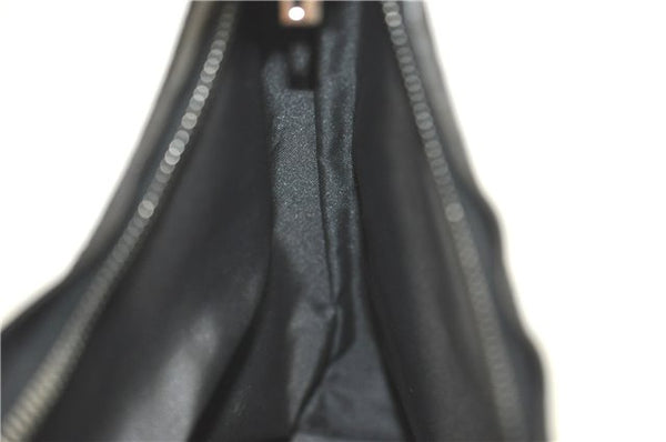 Authentic GUCCI Shoulder Hand Bag GG Canvas Leather 0000602 Black J2237