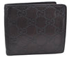 Authentic GUCCI Guccissima Leather Bifold Wallet Purse 146223 Dark Brown J2247