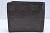 Authentic GUCCI Guccissima Leather Bifold Wallet Purse 146223 Dark Brown J2247