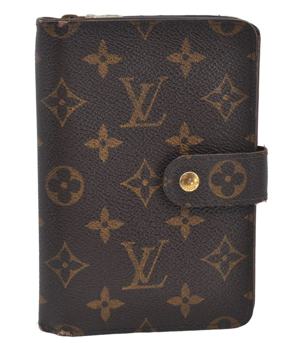 Authentic Louis Vuitton Monogram Porte Papier Zip Bifold Wallet M61207 LV J2248