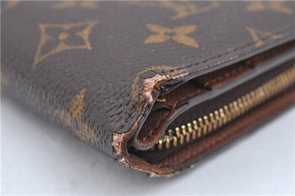 Authentic Louis Vuitton Monogram Porte Papier Zip Bifold Wallet M61207 LV J2248