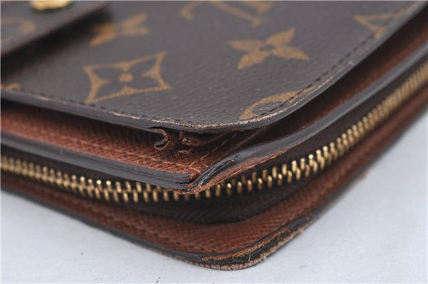 Authentic Louis Vuitton Monogram Porte Papier Zip Bifold Wallet M61207 LV J2248