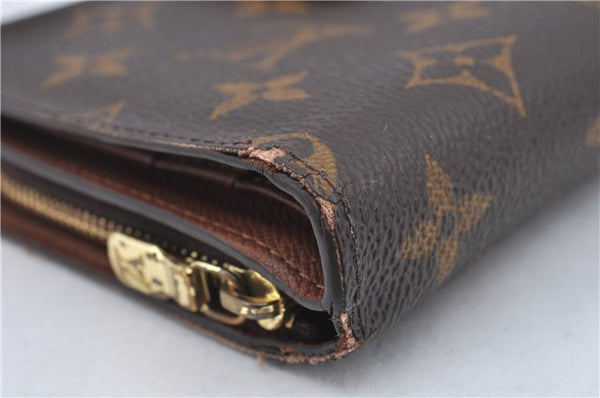 Authentic Louis Vuitton Monogram Porte Papier Zip Bifold Wallet M61207 LV J2248