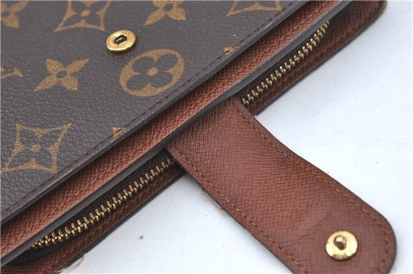 Authentic Louis Vuitton Monogram Porte Papier Zip Bifold Wallet M61207 LV J2248