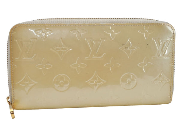 Authentic Louis Vuitton Vernis Zippy Wallet Long Purse Ivory LV J2249