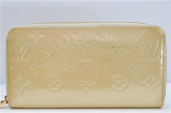 Authentic Louis Vuitton Vernis Zippy Wallet Long Purse Ivory LV J2249