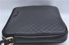 Authentic GUCCI Micro GG Guccissima Leather Clutch Hand Bag Purse Black J2252