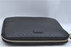 Authentic GUCCI Micro GG Guccissima Leather Clutch Hand Bag Purse Black J2252