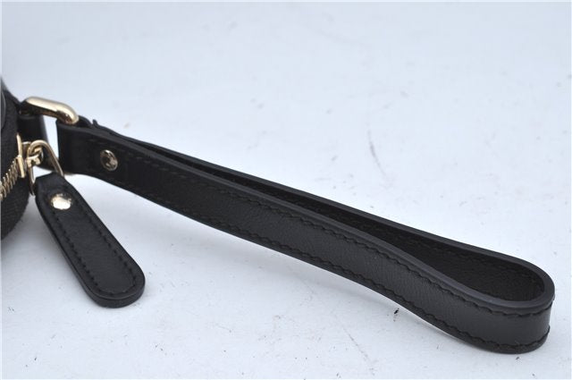 Authentic GUCCI Micro GG Guccissima Leather Clutch Hand Bag Purse Black J2252