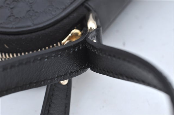 Authentic GUCCI Micro GG Guccissima Leather Clutch Hand Bag Purse Black J2252