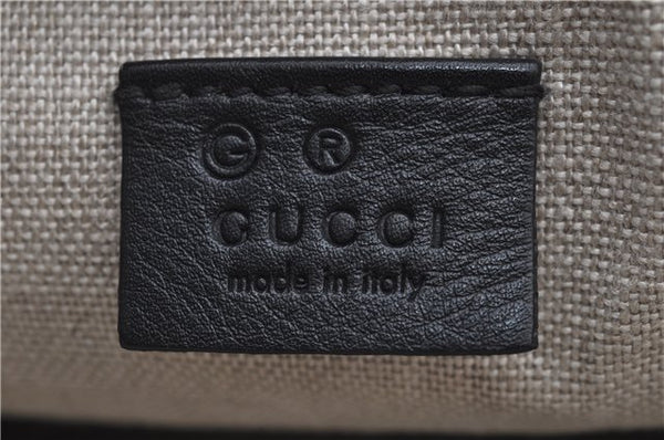 Authentic GUCCI Micro GG Guccissima Leather Clutch Hand Bag Purse Black J2252