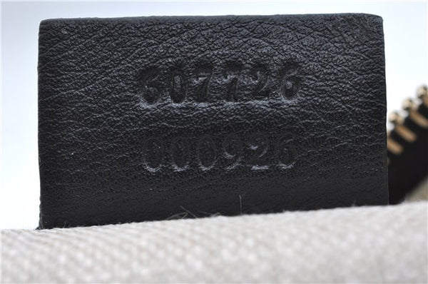 Authentic GUCCI Micro GG Guccissima Leather Clutch Hand Bag Purse Black J2252