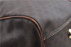 Authentic CELINE Macadam Blason Pattern Boston Bag PVC Leather Brown J2256