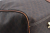 Authentic CELINE Macadam Blason Pattern Boston Bag PVC Leather Brown J2256