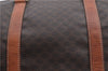 Authentic CELINE Macadam Blason Pattern Boston Bag PVC Leather Brown J2256