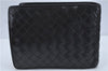 Authentic BOTTEGA VENETA Intrecciato Leather Bifold Wallet Purse Black J2259