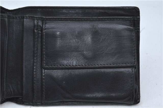 Authentic BOTTEGA VENETA Intrecciato Leather Bifold Wallet Purse Black J2259