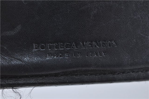 Authentic BOTTEGA VENETA Intrecciato Leather Bifold Wallet Purse Black J2259