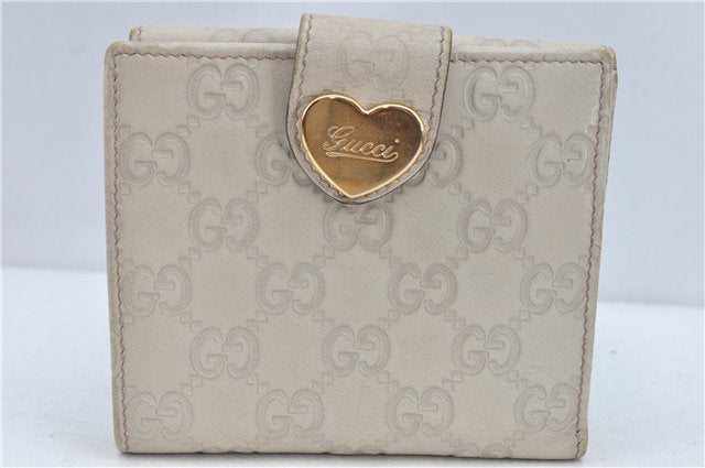 Authentic GUCCI Guccissima Leather Bifold Wallet Purse 203549 White J2261