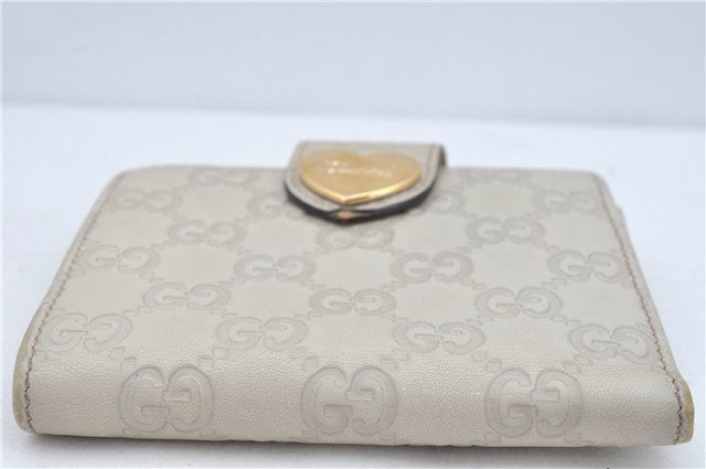 Authentic GUCCI Guccissima Leather Bifold Wallet Purse 203549 White J2261