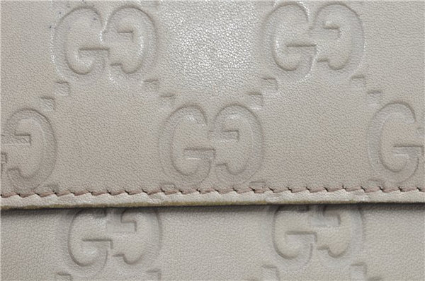 Authentic GUCCI Guccissima Leather Bifold Wallet Purse 203549 White J2261