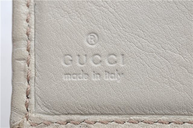 Authentic GUCCI Guccissima Leather Bifold Wallet Purse 203549 White J2261